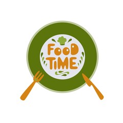 Food time vector illustration with the cutlery 