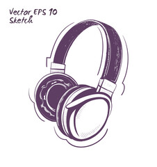 headphones indusrial design sketch vector illustration