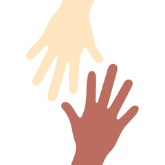 Obraz premium tolerance, togetherness, banner, sign, Hands of Unity .Two arms, Caucasoid race and Negroid race, poster,union, unity, communication, fellowship nations,multinational , racism, international, united