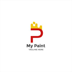 My paint letter p logo fit for your bussiness