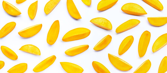 Tropical fruit, Mango  on white background.