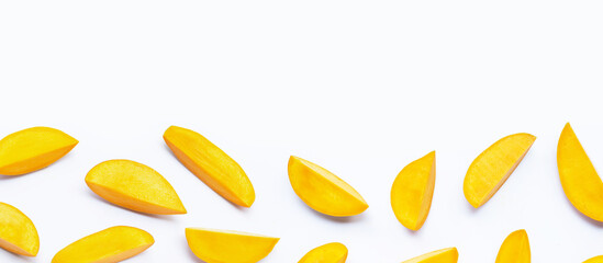 Tropical fruit, Mango  on white background.