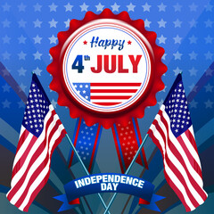 4th of july independence day background with american flags