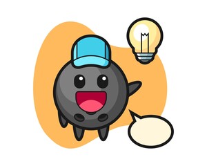 Bowling ball cartoon getting the idea