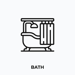 bath icon vector. bath sign symbol