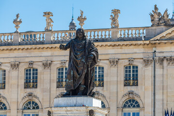 Fototapeta na wymiar Stanislas statue at Stanislas Square in Nancy, France