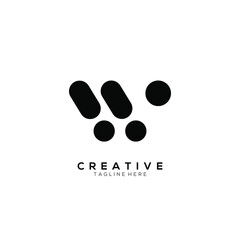Letter W  Sports logo design template