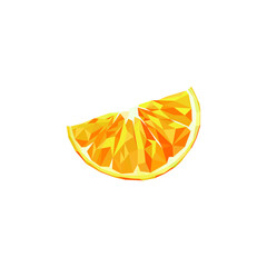 
polygon orange slice, vector illustration