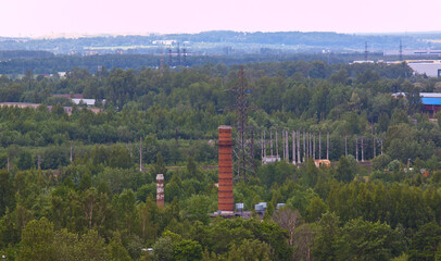 panoramic view of residential buildings from a height