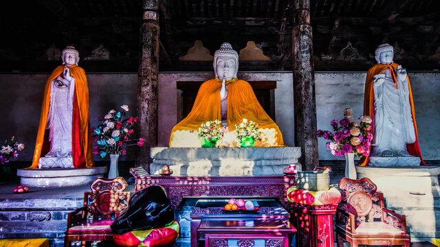 Buddha statue in Shaolin Monastery. Dengfeng, Zhengzhou, Henan, China