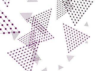 Light Pink vector pattern with polygonal style with circles.