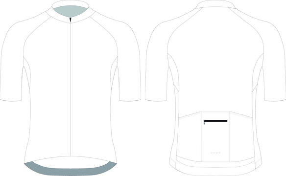 Cycling Short Sleeve Jersey Custom Design Blank Template Vector Illustration 