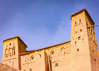 Obraz premium It's Kasr of Ait Benhaddou, a fortified city, the former caravan way from Sahara to Marrakech. UNESCO World Heritage, Morocco