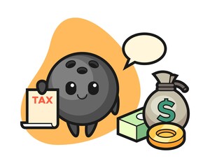 Bowling ball cartoon as a accountant