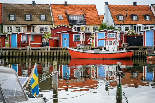 Raa, Sweden - 22 July, 2019: Raa - old fishing village located in southern Sweden, Helsingborg
