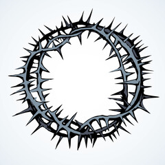 Crown of thorns. Vector drawing frame