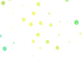 Light Green, Yellow vector template with circles.