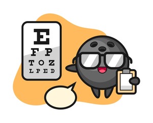 Fototapeta premium Bowling ball cartoon as a ophthalmology