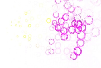 Light Pink, Yellow vector backdrop with dots.