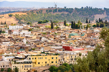 Fototapeta premium It's Architecture of Fez, the second largest city of Morocco. Fez was the capital city of modern Morocco until 1925 and