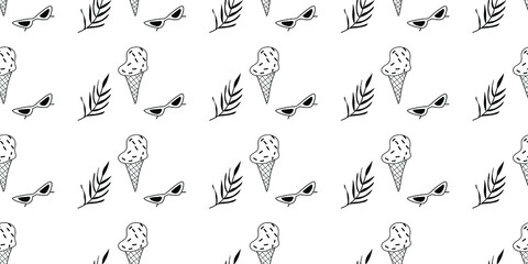 Ice cream summer leaf pattern