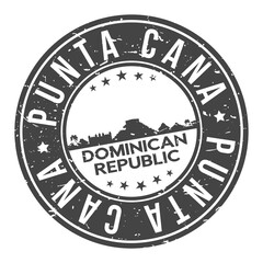 Punta Cana Mexico America Stamp Logo Icon Symbol Design Skyline City
