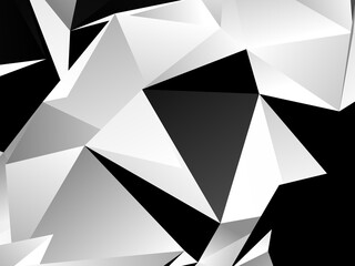 Black white and Gray polygonal background Vector Illustration.