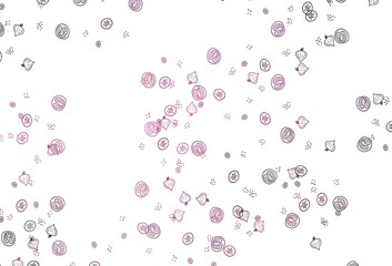 Light Pink vector pattern with fresh ingredients.