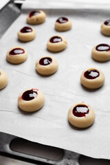 Qurabiya cookie before oven on white background