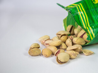 Nuts. Pistachios. Beautifully laid pistachios.
