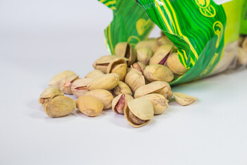 Nuts. Pistachios. Beautifully laid pistachios.