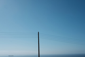 power lines in the sky