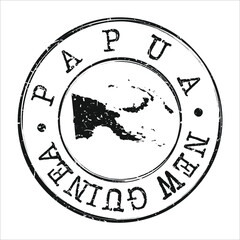 Naklejka na ściany i meble Papua New Guinea Map Postmark. Silhouette Postal Passport. Stamp Round Vector Icon. Vintage Postage Design.