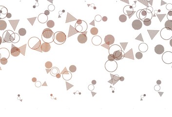 Light Red vector background with triangles, circles.