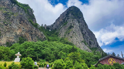 Fototapeta premium Ulleungdo, South Korea - 13th June 2020 : Scenery of Seongbulsa Temple in Ulleungdo
