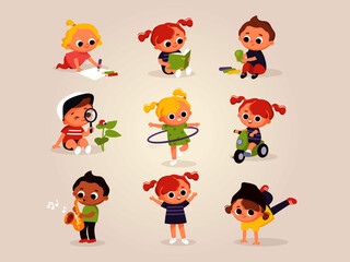 Obraz premium Children's activities. Kids at the art classes.
