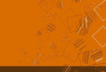 Light Orange vector texture with poly style with circles, cubes.