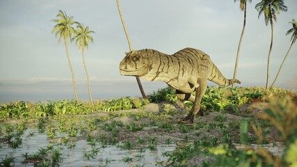 3d rendering of the carnotaurus predator dinosaur
