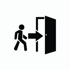 exit sign icon vector