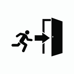 exit sign icon vector