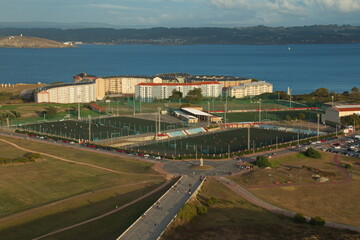 Fototapeta na wymiar Panoramic view of A Coruña from Tower of Hércules in Galicia,Spain,Europe 