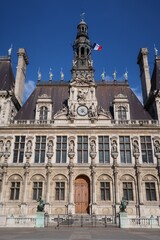 Fototapeta na wymiar Façade de l’hôtel de ville / mairie de Paris (France)