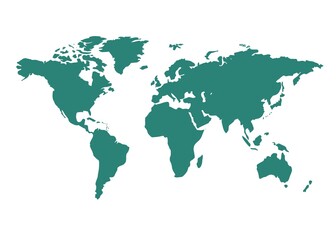 Global illustration world map white green background