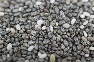 2x macro shot of chia seeds