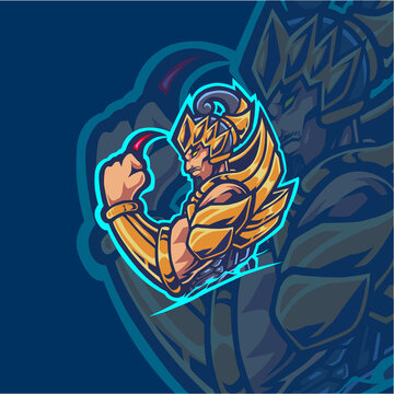 Gatotkaca esport mascot logo design