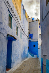 It's Blue wall of Chefchaouen, small town in northwest Morocco famous by its blue buildings
