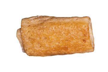 Stuffed fried pancakes, fried crepes with filling, isolated on white