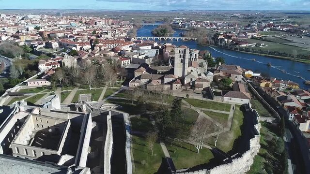 Zamora a vista de Drone, Castilla y Le&oacute;n Espa&ntilde;a 