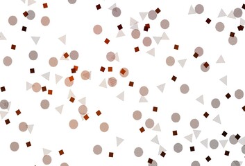 Light Red vector backdrop with lines, circles, rhombus.