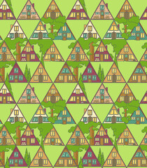 pattern background of a house in the forest